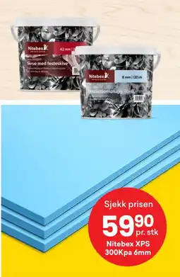 Right Price Tiles Nitebex XPS 300Kpa 6mm tilbud