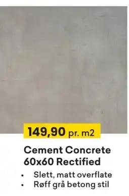 Right Price Tiles Cement Concrete 60x60 Rectified tilbud