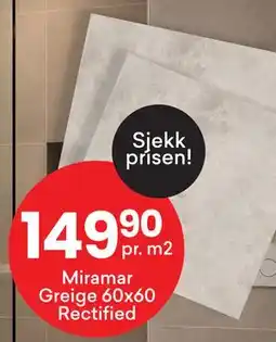 Right Price Tiles Miramar Greige 60x60 Rectified tilbud