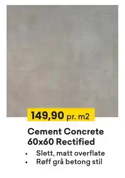 Right Price Tiles Cement Concrete 60x60 Rectified tilbud