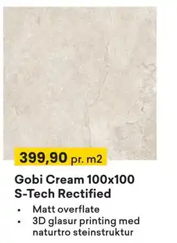 Right Price Tiles Gobi Cream 100x100 S-Tech Rectified tilbud