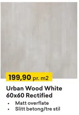Right Price Tiles Urban Wood White 60x60 Rectified tilbud