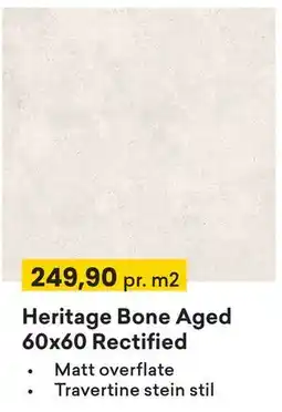 Right Price Tiles Heritage Bone Aged 60x60 Rectified tilbud