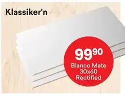 Right Price Tiles Blanco Mate 30x60 Rectified tilbud