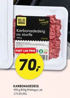 Bunnpris KARBONADEDEIG tilbud