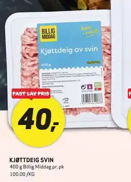 Bunnpris KJØTTDEIG SVIN tilbud