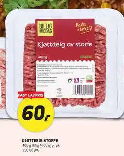 Bunnpris KJØTTDEIG STORFE tilbud