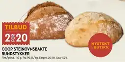 Coop Mega COOP STEINOVNSBAKTE RUNDSTYKKER tilbud
