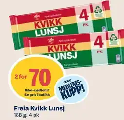 Coop Mega Freia Kvikk Lunsj, Medlemspris tilbud