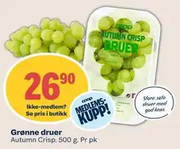 Coop Mega Grønne druer, Medlemspris tilbud