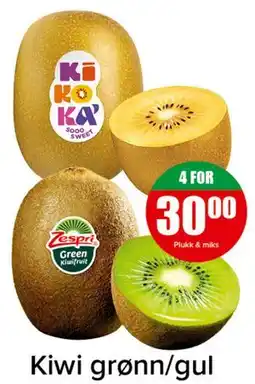 Spar Kiwi grønn/gul tilbud