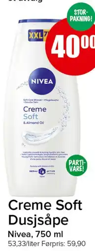 Spar Creme Soft Dusjsåpe tilbud