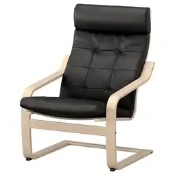 IKEA PoÄng Lenestol, bjørkefiner/grann svart tilbud