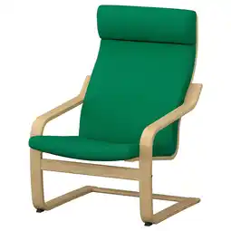 IKEA PoÄng Lenestol, eik/vissle dypgrønn tilbud