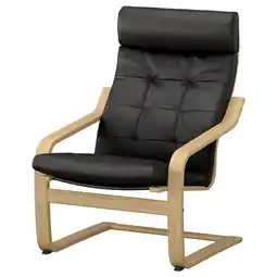 IKEA PoÄng Lenestol, eik/grann svart tilbud