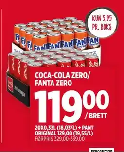 Meny COCA-COLA ZERO/ FANTA ZERO tilbud