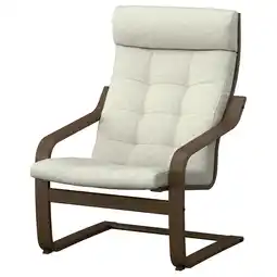 IKEA PoÄng Lenestol, valnøttmønstret/gunnared beige tilbud