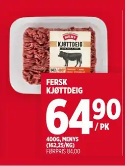 Meny FERSK KJØTTDEIG tilbud