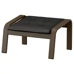 IKEA PoÄng Fotskammel, valnøttmønstret/grann svart tilbud