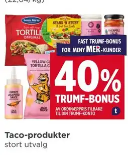 Meny Taco-produkter tilbud