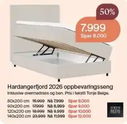 Møbelringen North Beds Hardangerfjord 2026 oppbevaringsseng tilbud