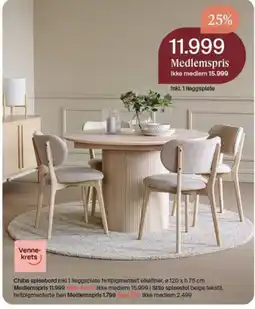 Møbelringen Chlba spisebord tilbud