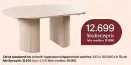 Møbelringen Chiba spisebord inkl butterfly leggsplate hvitpigmentert elkefiner tilbud
