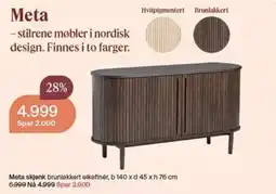 Møbelringen Meta skjenk brunlakkert elkefinér tilbud