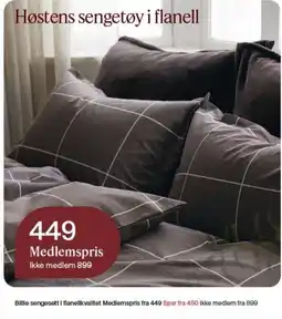 Møbelringen Bille sengesett i flanellkvalitet tilbud