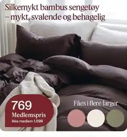 Møbelringen Silkemykt bambus sengetøy tilbud