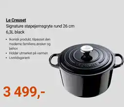 Kitch'n Le Creuset signature støpejernsgryte rund 26 cm tilbud