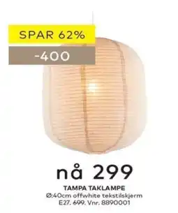 Skeidar Tampa taklampe tilbud