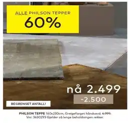 Skeidar Philson teppe tilbud
