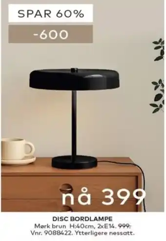 Skeidar Disc bordlampe tilbud