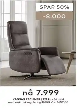 Skeidar Kansas Recliner tilbud
