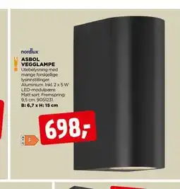 jem & fix ASBOL VEGGLAMPE tilbud