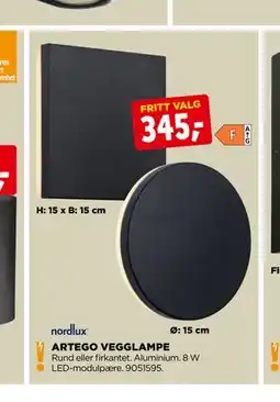jem & fix ARTEGO VEGGLAMPE tilbud