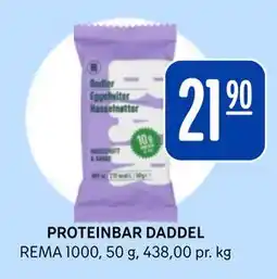 Rema 1000 PROTEINBAR DADDEL tilbud