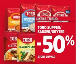 Meny Toro supper/sauser/gryter tilbud