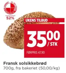 Meny Fransk solsikkebrød tilbud