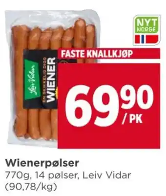 Meny Leiv Vidar Wienerpølser tilbud