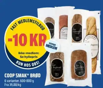 Coop Obs Coop Smak* Brød tilbud