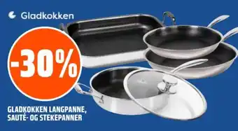 Gladkokken langpanne, sauté- og stekepanner