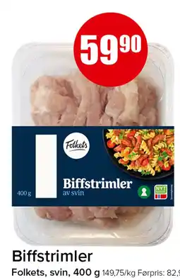 Spar Biffstrimler av svin tilbud