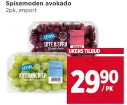 Meny Cevita spisemoden avokado tilbud