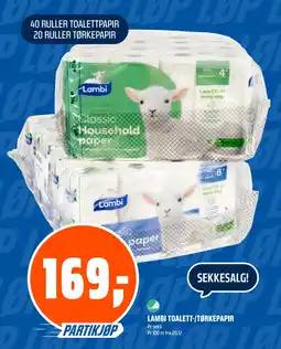 Coop Obs Lambi toalett-/tørkepapir tilbud