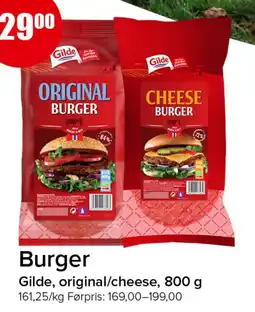Spar Gilde burger original/cheese tilbud