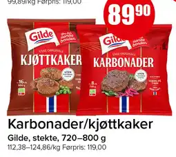 Spar Gilde karbonader/kjøttkaker tilbud
