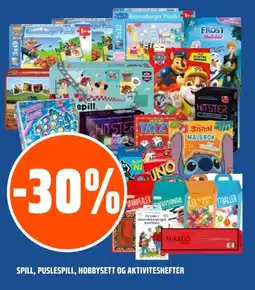 Coop Obs Spill, puslespill, hobbysett og aktiviteshefter tilbud