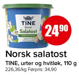 Spar Tine salatost urter og hvitløk tilbud